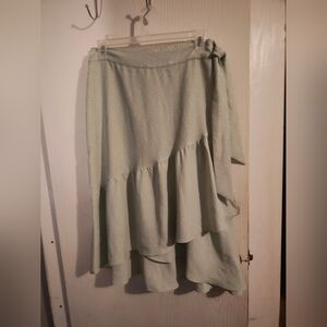 LC Lauren Conrad Light Green Midi Skirt